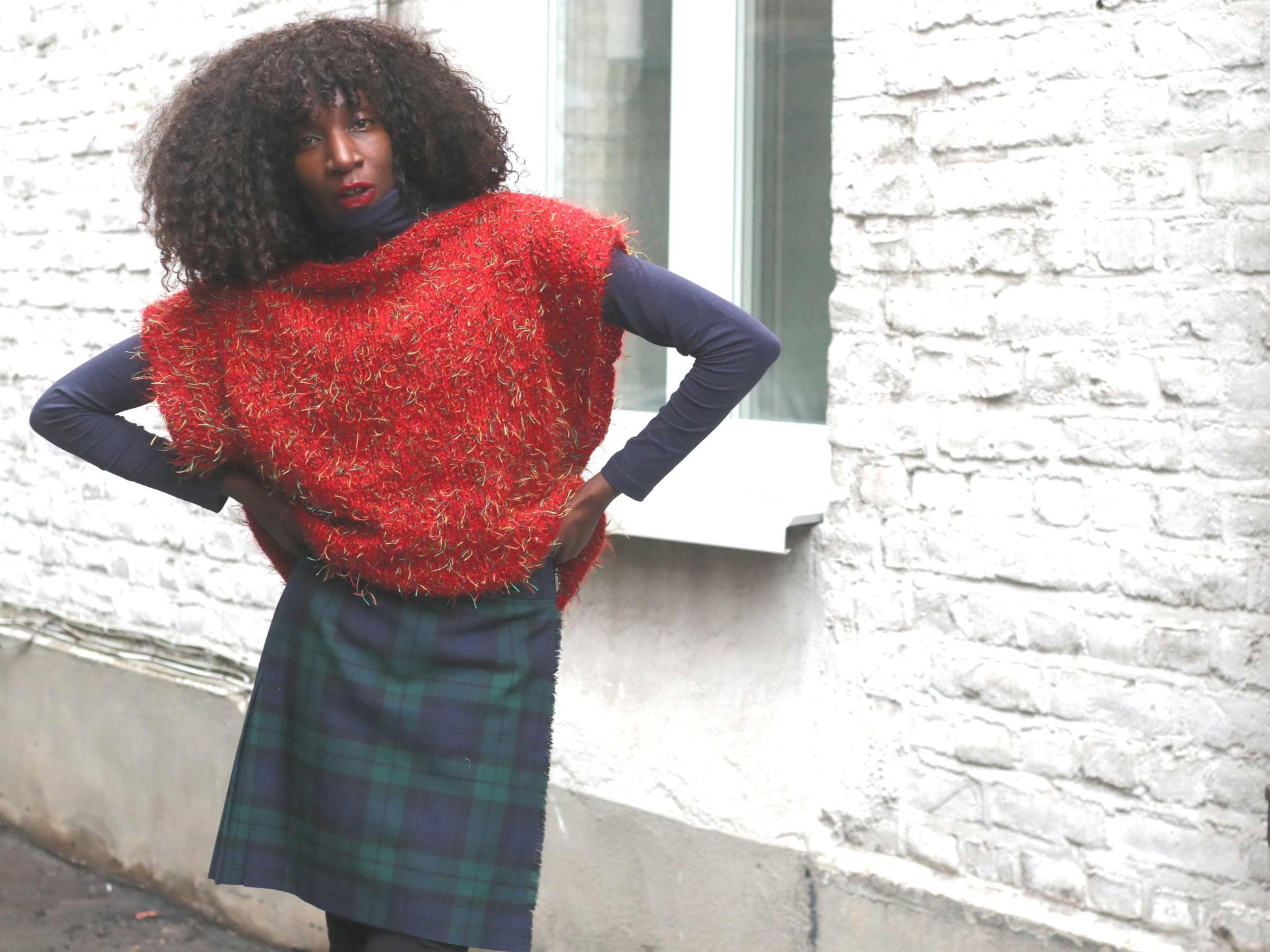 Vintage James Pringle Plaid Skirt | Scotland Wool Blend | Pleated Back Tartan