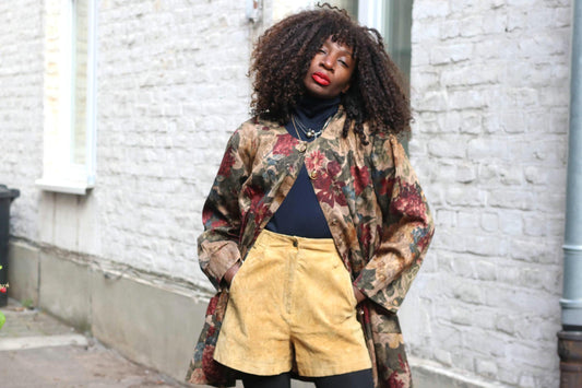 Vintage Mustard Yellow Suede Shorts| 70s Women's High Waisted Real Leather Boho Festival