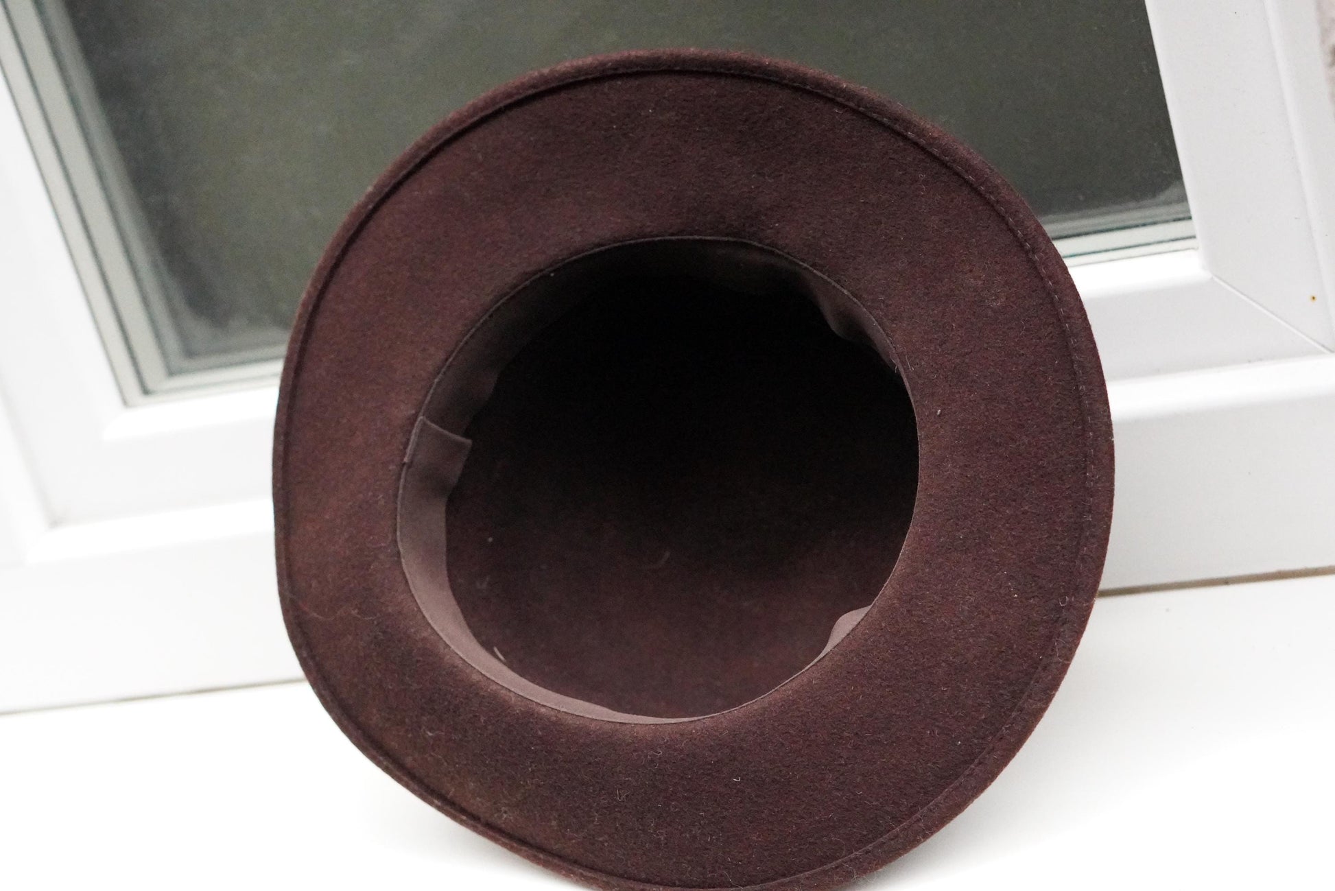 Vintage Brown Wool Felt Cloche Hat| 1940s Unique Crushed Velvet Bow Style
