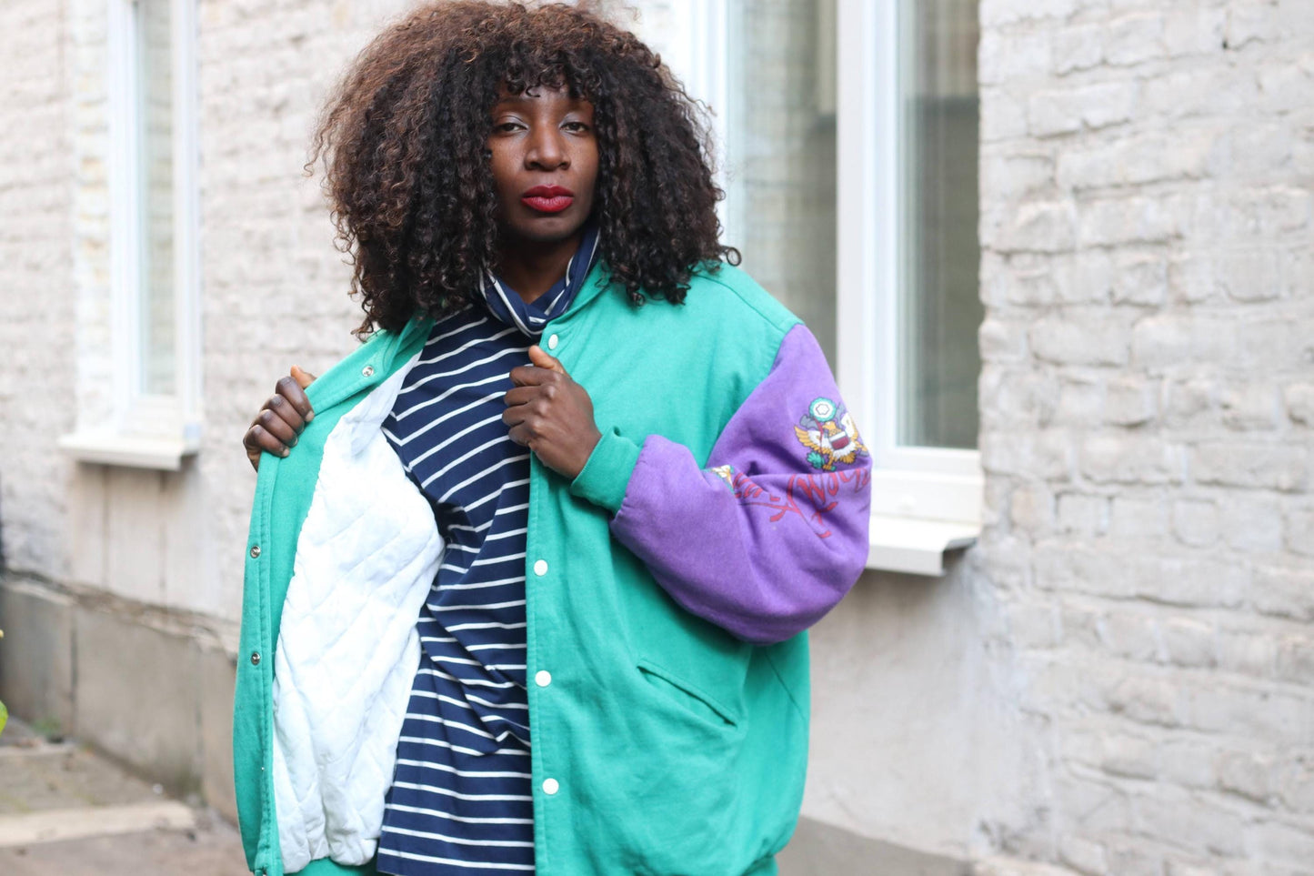 Vintage Varsity Jacket Best Montana Oversized Bomber 90s Colorblock Retro Pilot