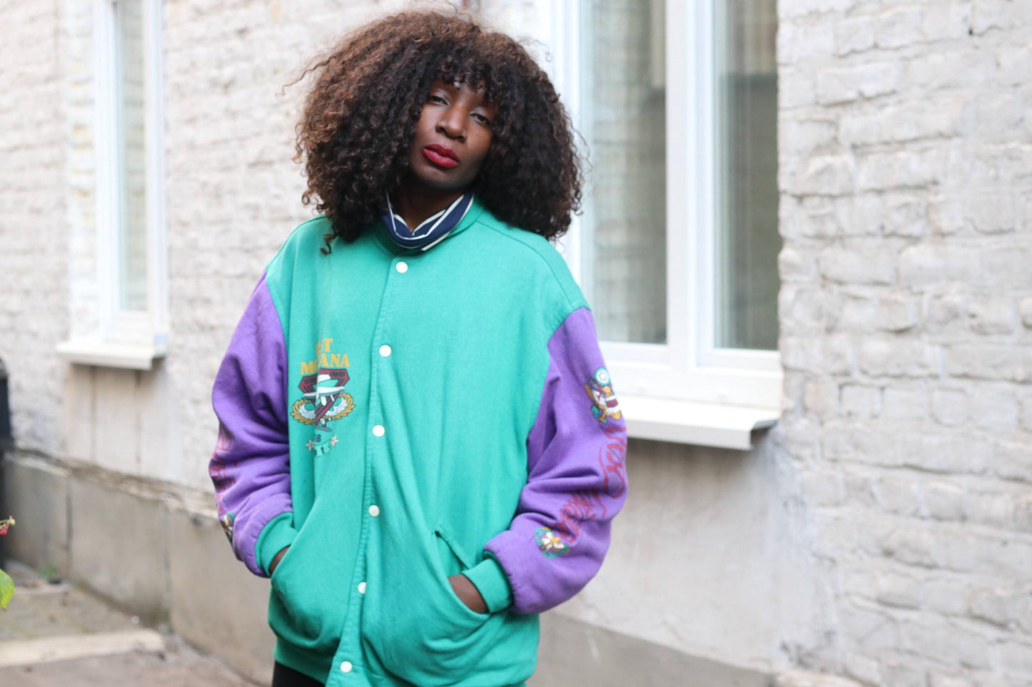 Vintage Varsity Jacket Best Montana Oversized Bomber 90s Colorblock Retro Pilot
