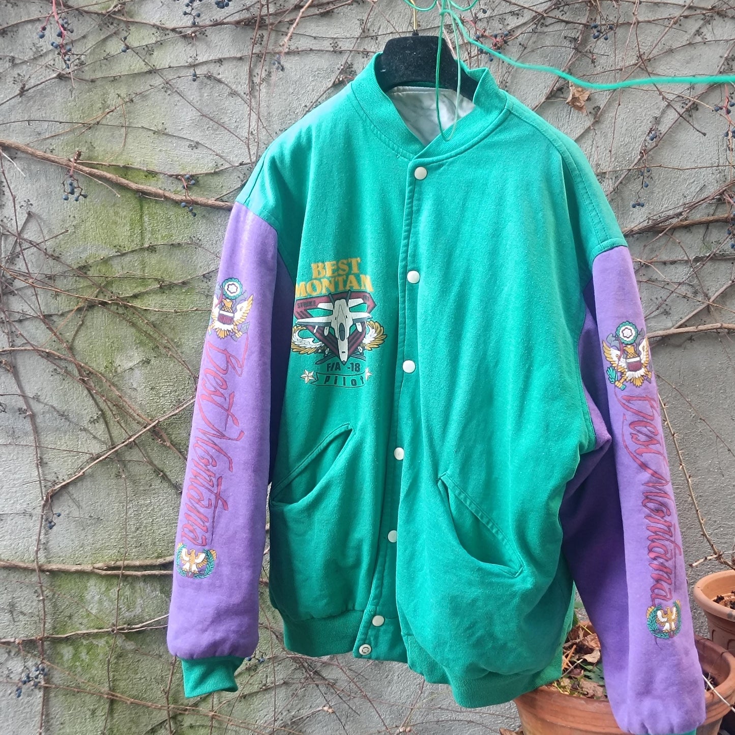 Vintage Varsity Jacket Best Montana Oversized Bomber 90s Colorblock Retro Pilot
