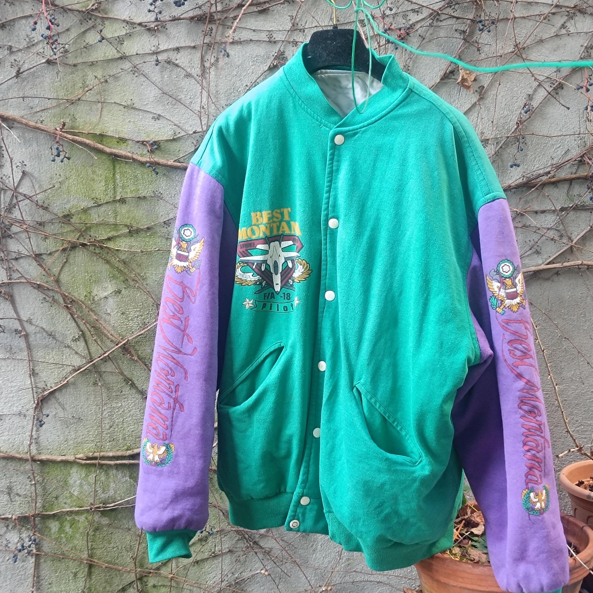 Vintage Varsity Jacket Best Montana Oversized Bomber 90s Colorblock Retro Pilot