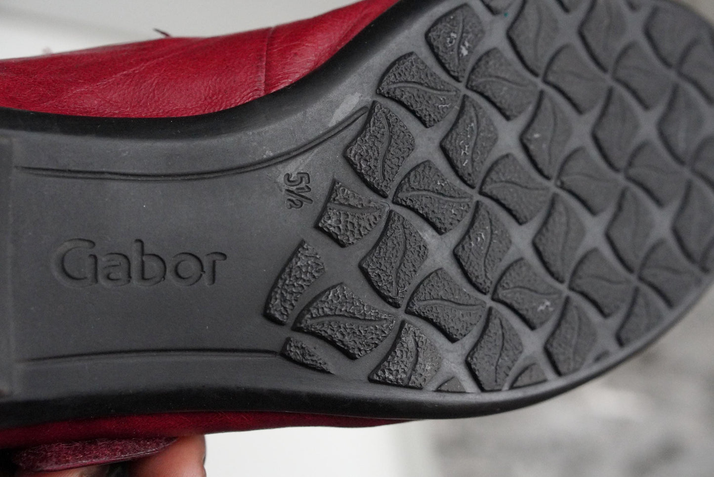 Vintage Gabor Red Leather Mary Janes| 80s Low Heel Comfy Shoes UK 5.5 EU 38.5