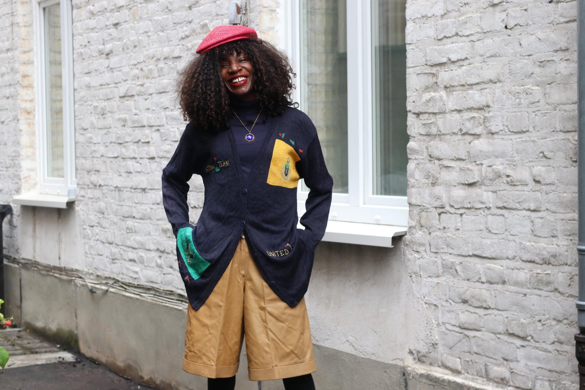 Vintage Golf Cardigan Navy Blue | Oversized Preppy Embroidered Varsity Knit Sweater