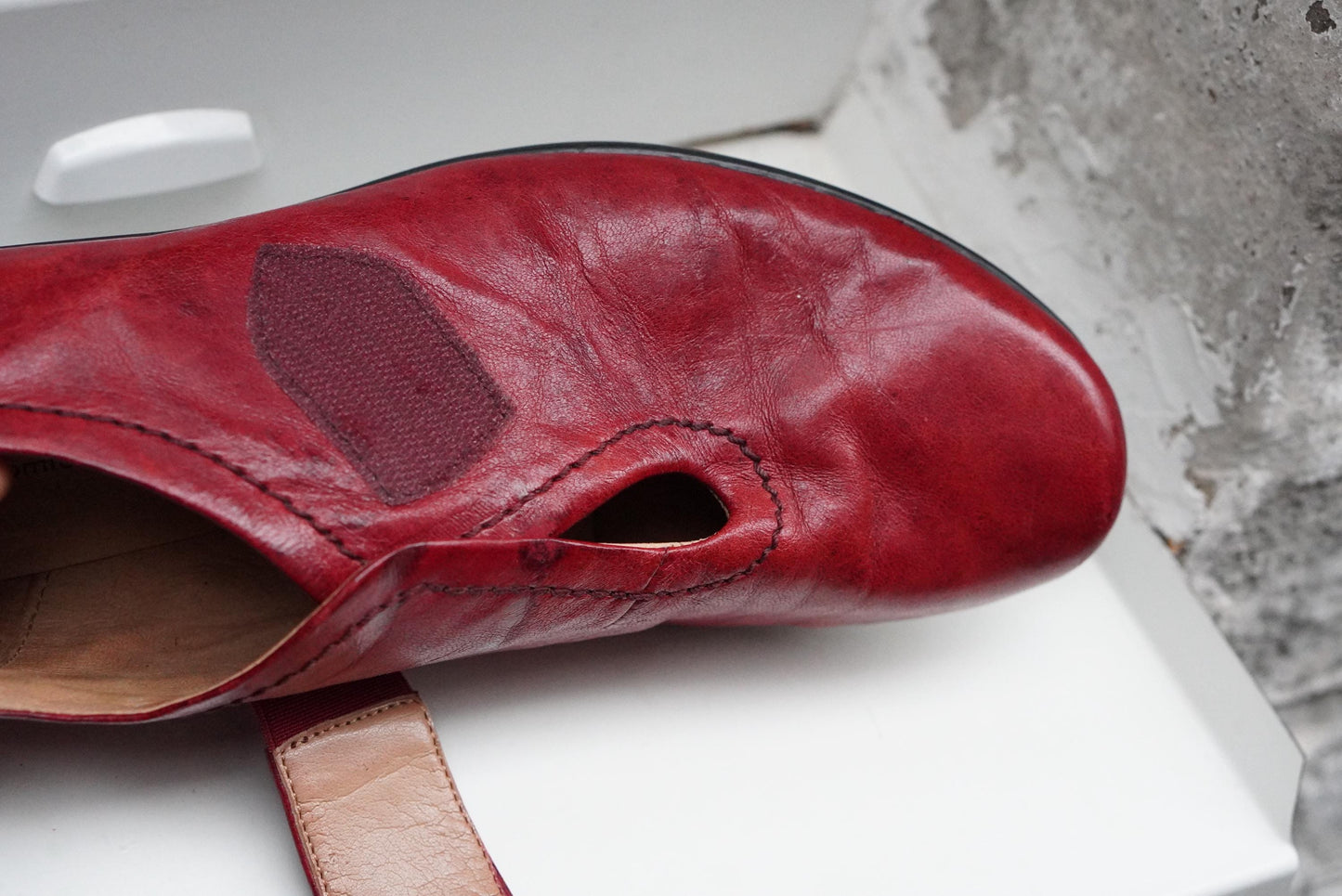 Vintage Gabor Red Leather Mary Janes| 80s Low Heel Comfy Shoes UK 5.5 EU 38.5