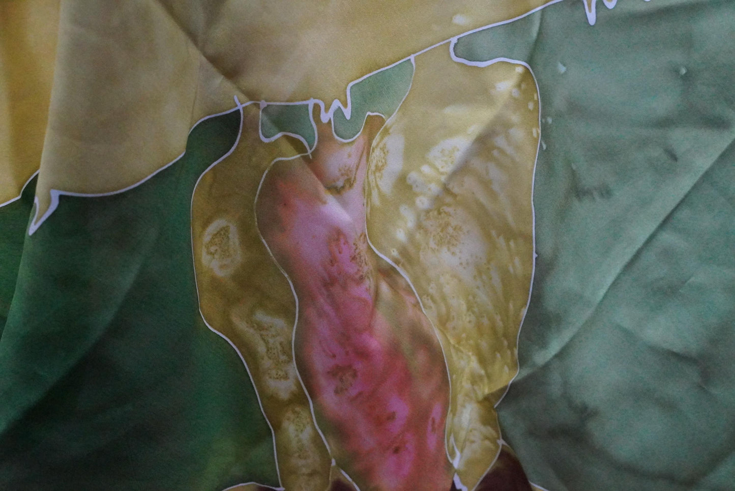 Vintage Silk Scarf Celestial Moon Sun Stars Print 100% Pure Silk Yellow Red