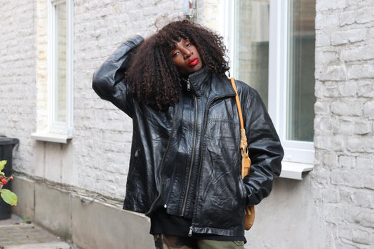 Vintage Jack's Highlevel Black Leather Jacket | Unisex Oversized 90s Pigskin Bomber L