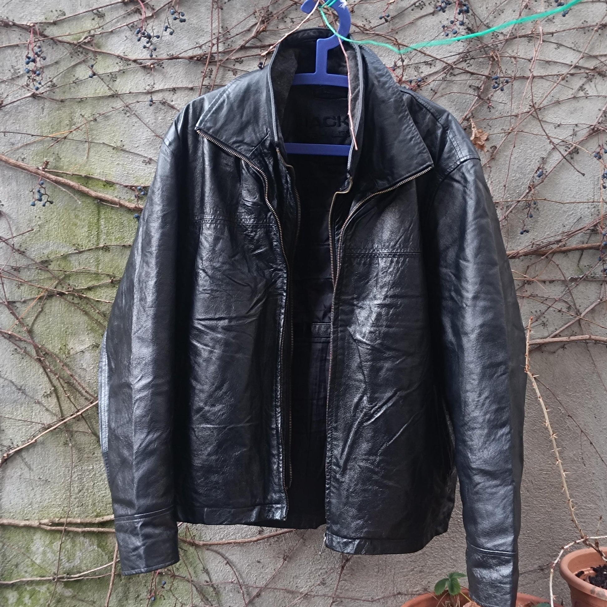 Vintage Jack's Highlevel Black Leather Jacket | Unisex Oversized 90s Pigskin Bomber L