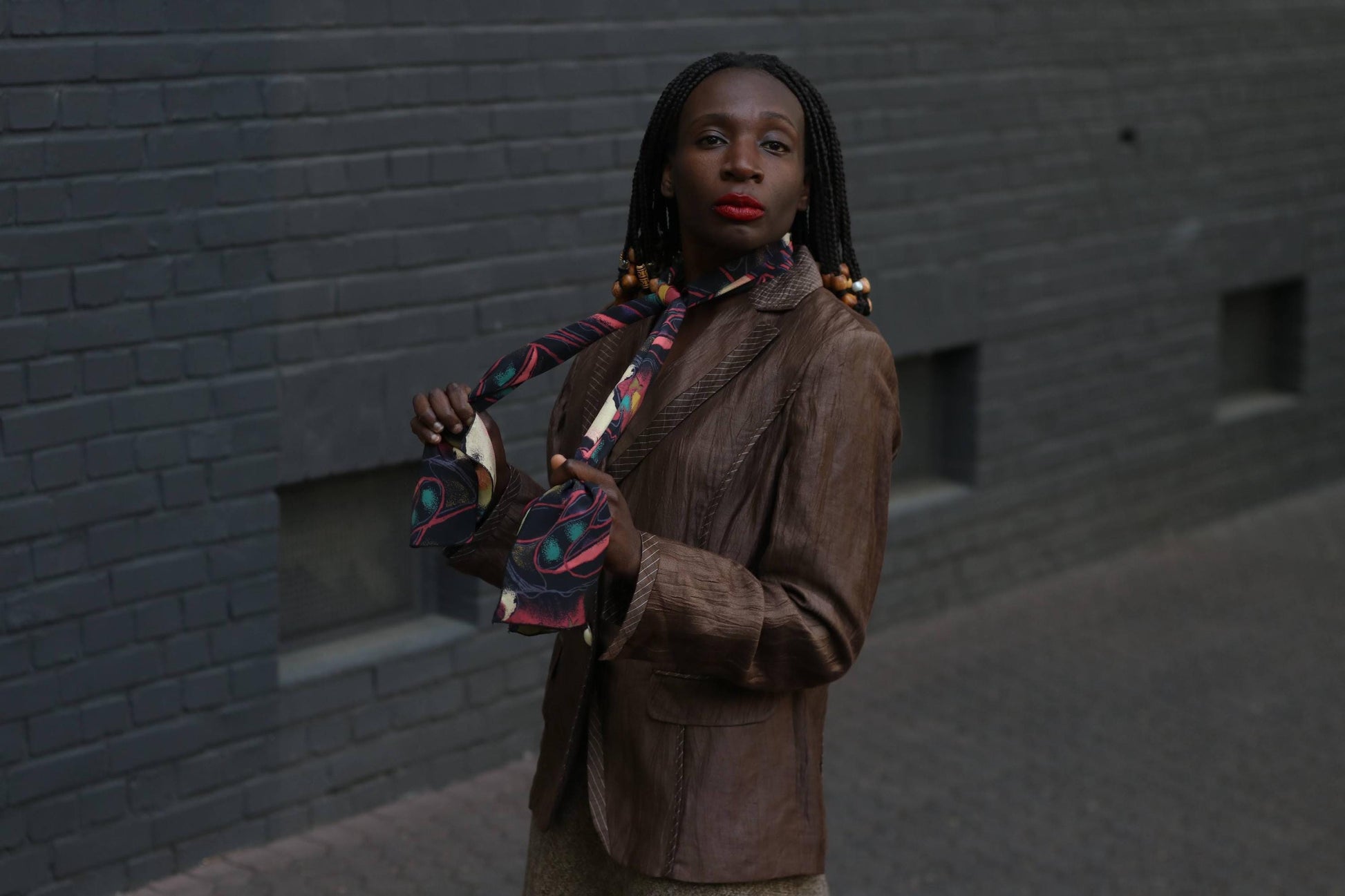 Vintage BiBA linen blend Brown Blazer