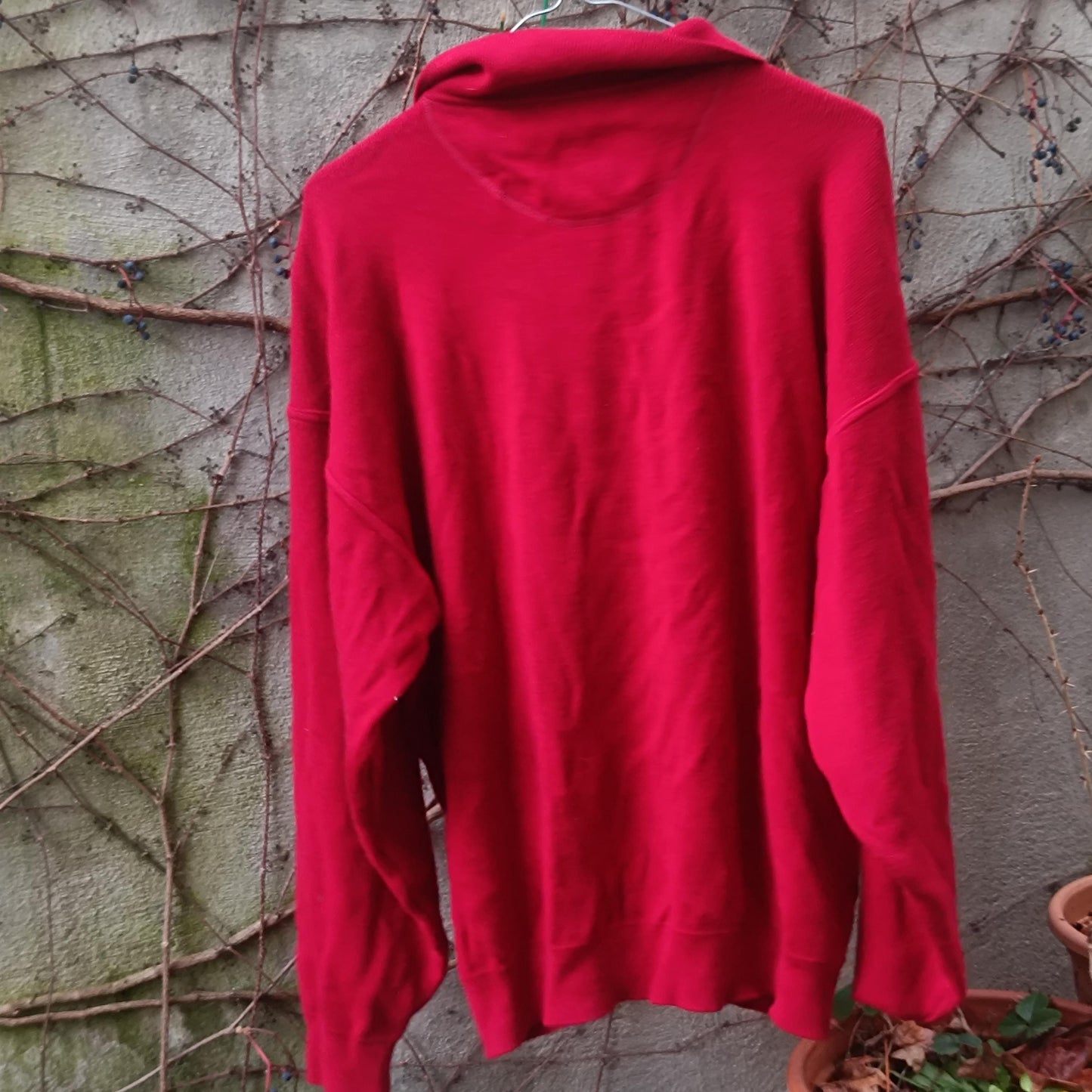 Vintage Red Polo Sweater XL| 90s Headlands Knit Jumper| Unisex Oversized Grandpa Core Men