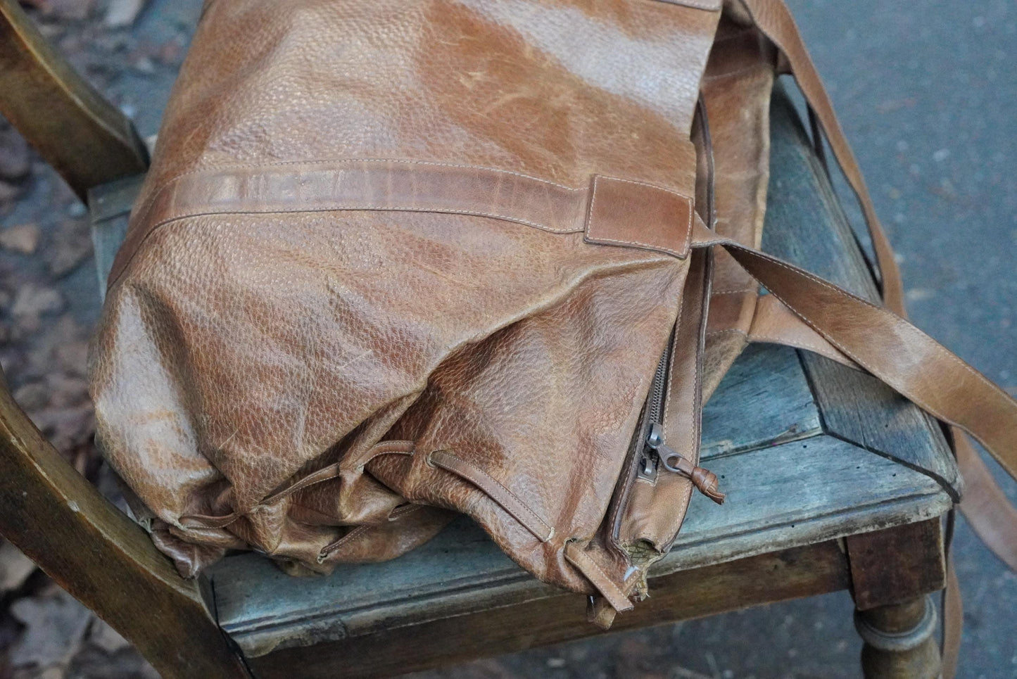 Vintage Brown Leather Tote Bag| Soft Leather Weekender with Woven Braid Side Detail