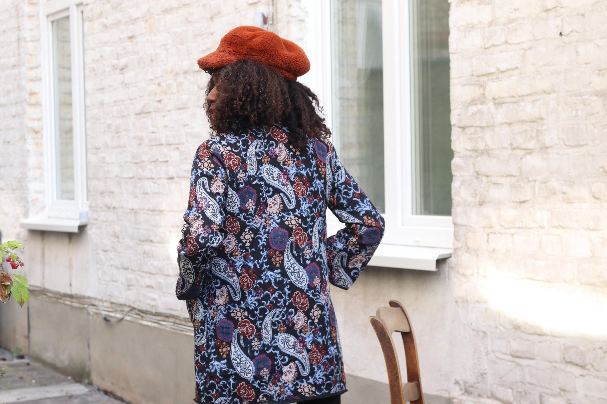 Vintage Paisley Floral Print Duster| Cotton Boho Coat| 80s Longline Lightweight Jacket