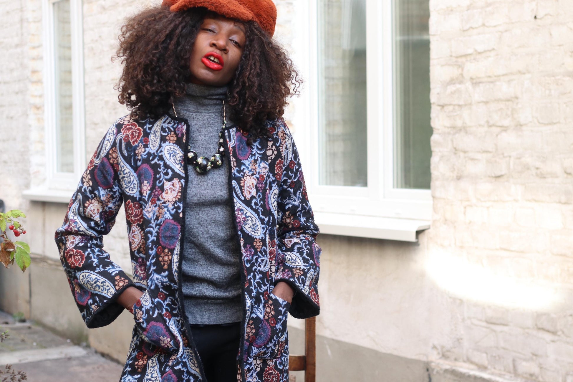 Vintage Paisley Floral Print Duster| Cotton Boho Coat| 80s Longline Lightweight Jacket