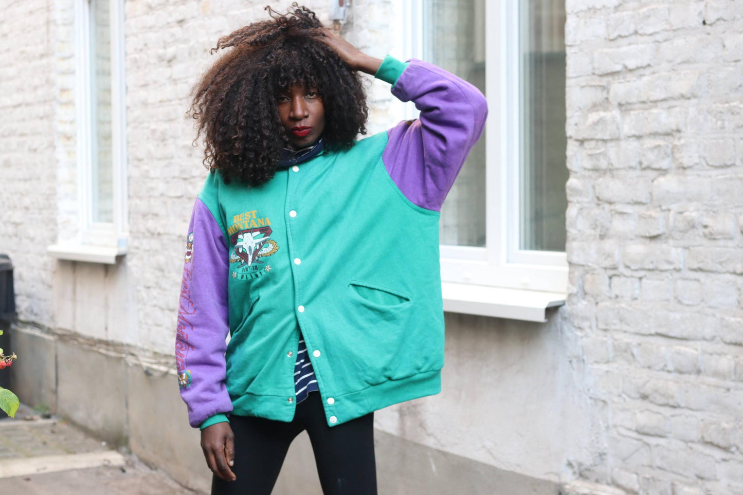 Vintage Varsity Jacket Best Montana Oversized Bomber 90s Colorblock Retro Pilot