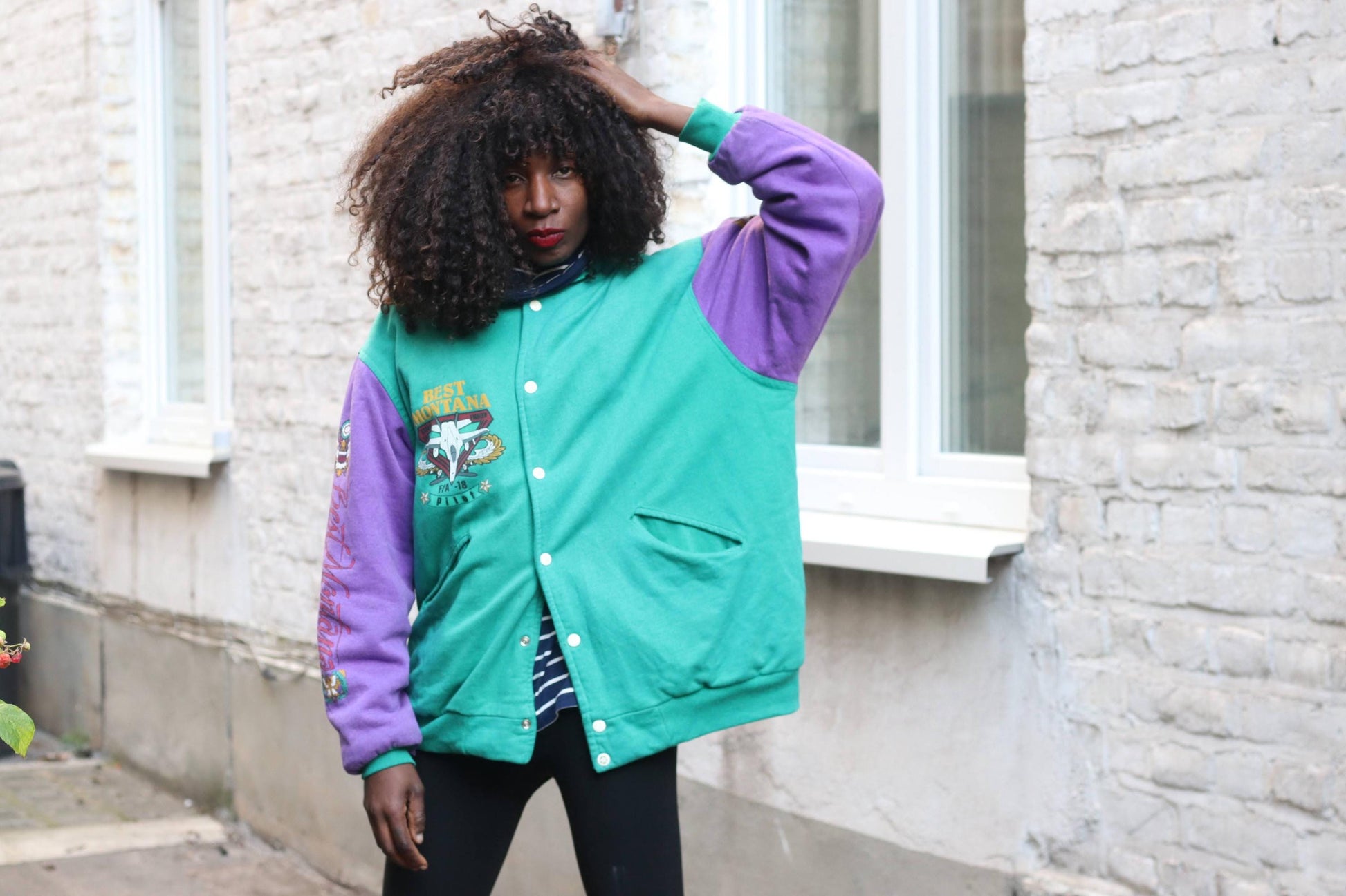 Vintage Varsity Jacket Best Montana Oversized Bomber 90s Colorblock Retro Pilot