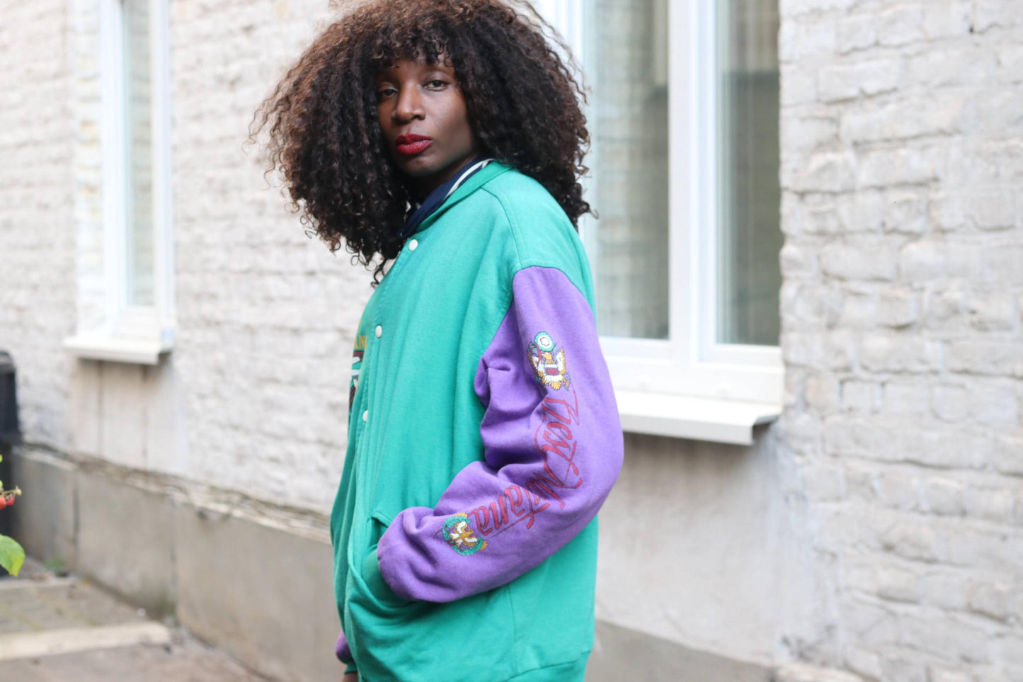 Vintage Varsity Jacket Best Montana Oversized Bomber 90s Colorblock Retro Pilot