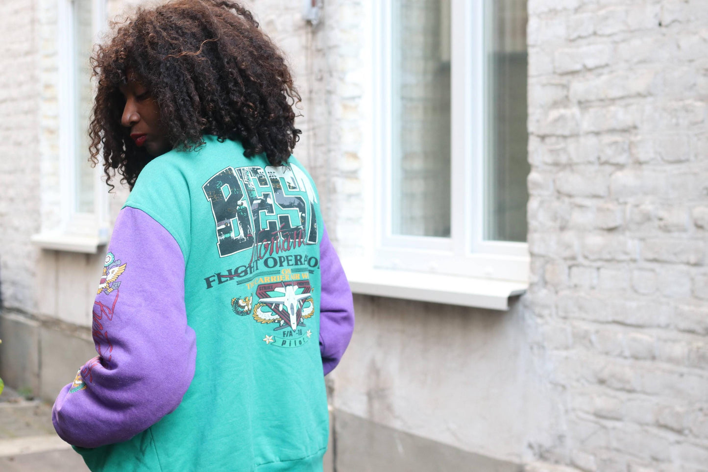 Vintage Varsity Jacket Best Montana Oversized Bomber 90s Colorblock Retro Pilot