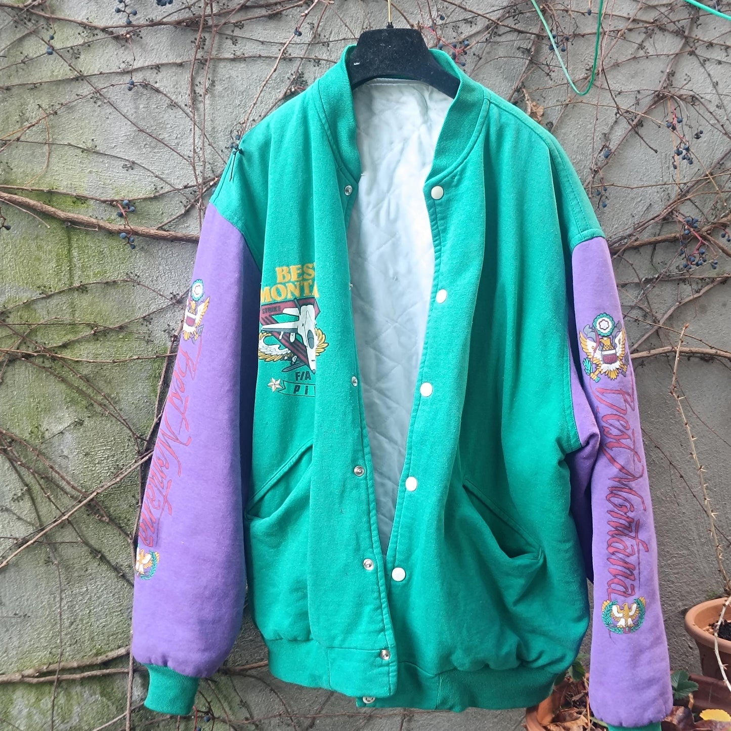 Vintage Varsity Jacket Best Montana Oversized Bomber 90s Colorblock Retro Pilot