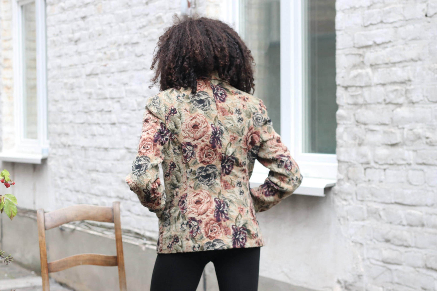 Vintage BiBA Floral Blazer Jacket | Textured Tapestry Style | Tailored Fit