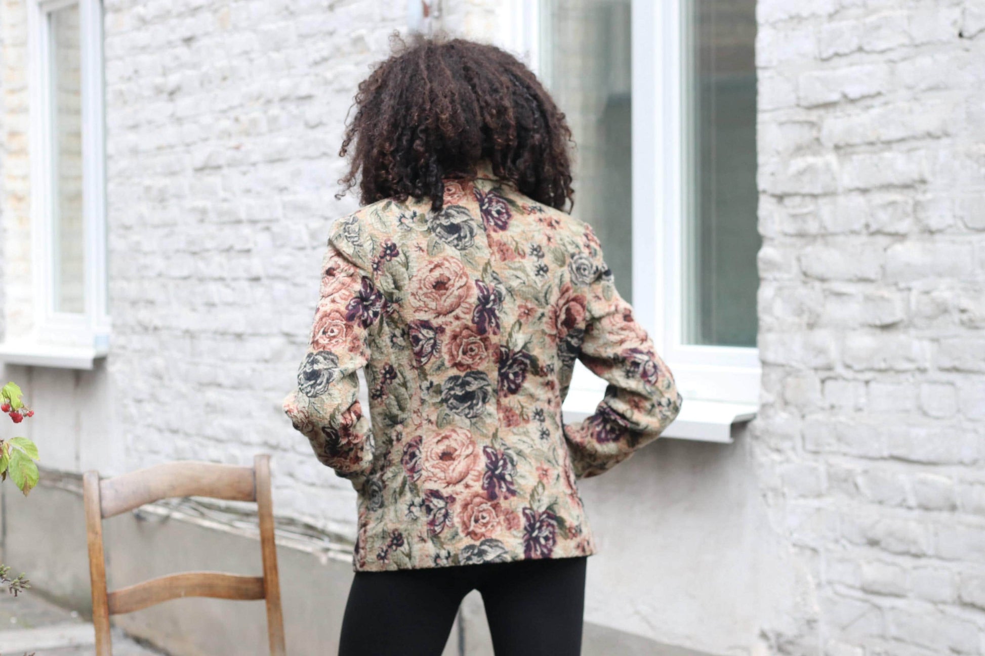 Vintage BiBA Floral Blazer Jacket | Textured Tapestry Style | Tailored Fit