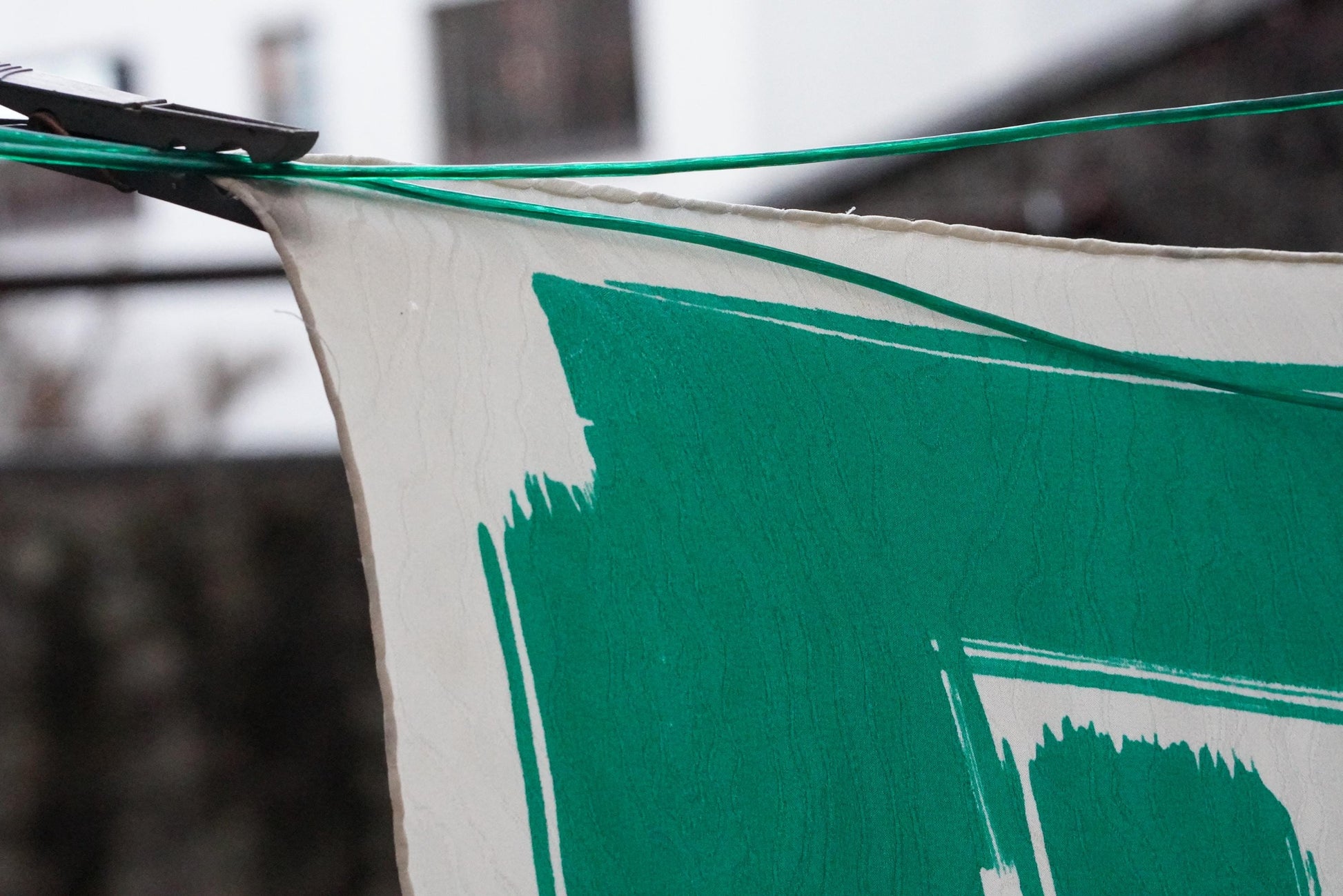 Torrente Paris Vintage Scarf Abstract Teal Magenta Painterly Print French Wrap