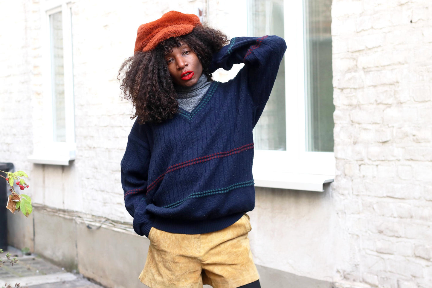 Vintage V-Neck Sweater| 90s Oversized Unisex Preppy Knit Jumper| Striped Winter Pullover