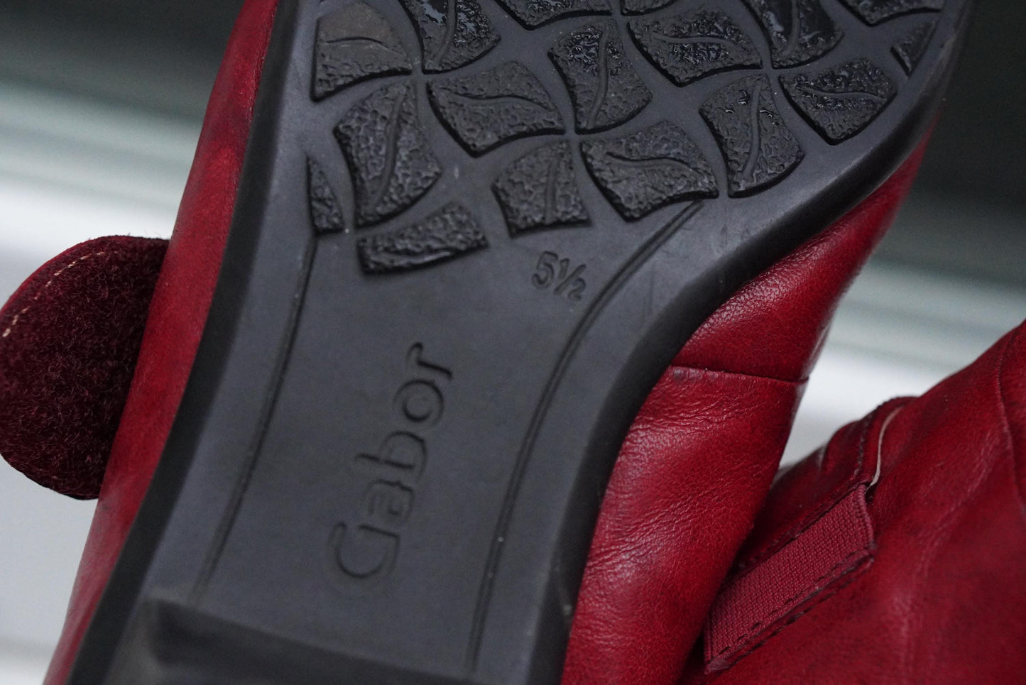 Vintage Gabor Red Leather Mary Janes| 80s Low Heel Comfy Shoes UK 5.5 EU 38.5