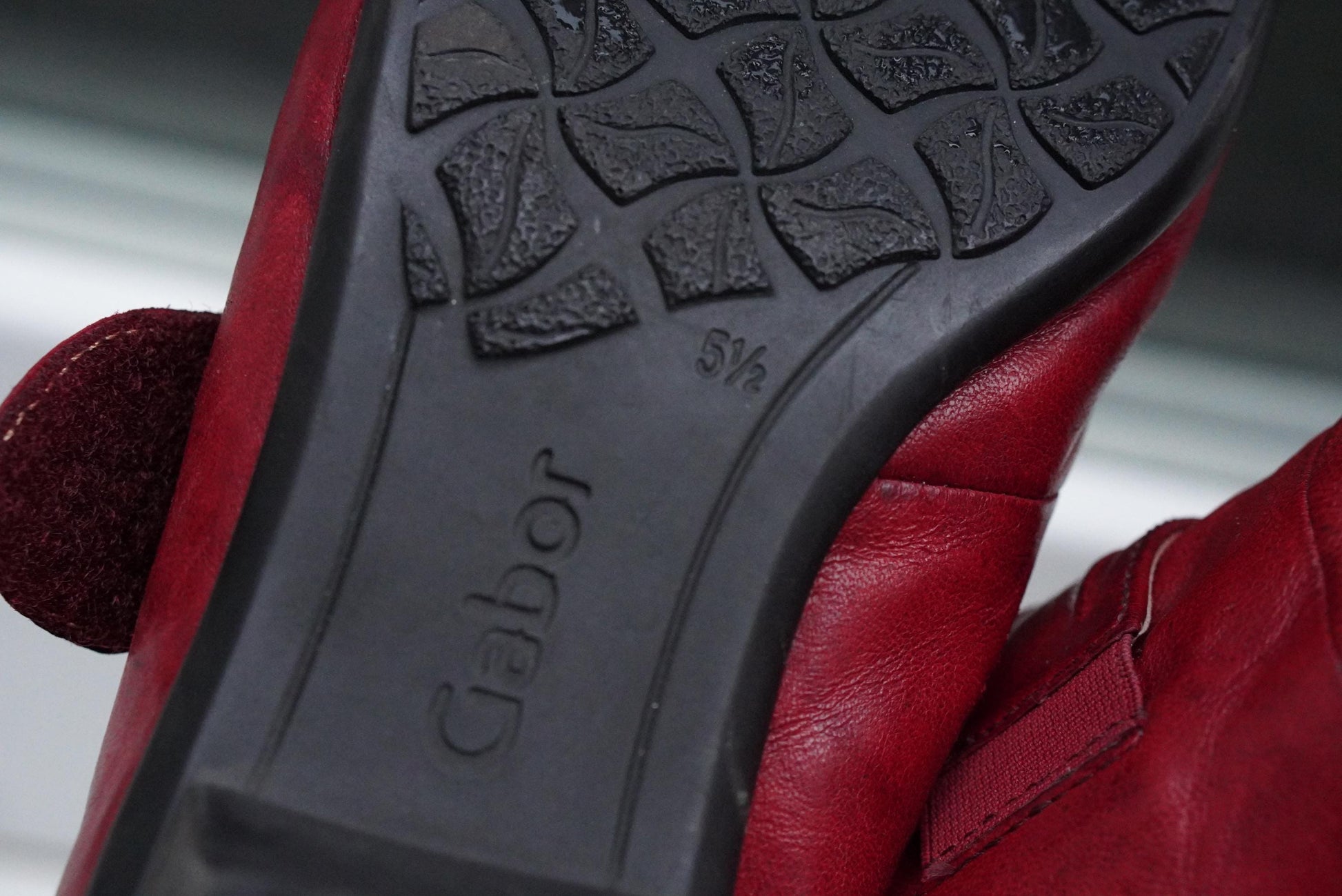 Vintage Gabor Red Leather Mary Janes| 80s Low Heel Comfy Shoes UK 5.5 EU 38.5