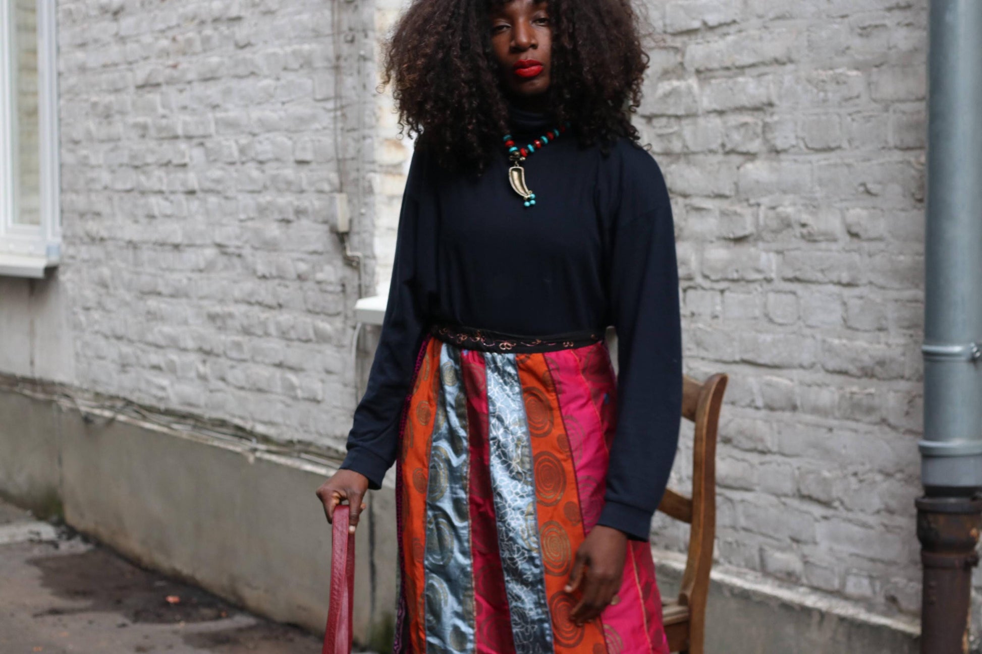 Vintage Silk Paneled Midi Skirt| 90s Boho Handcrafted Colorful Patchwork Skirt