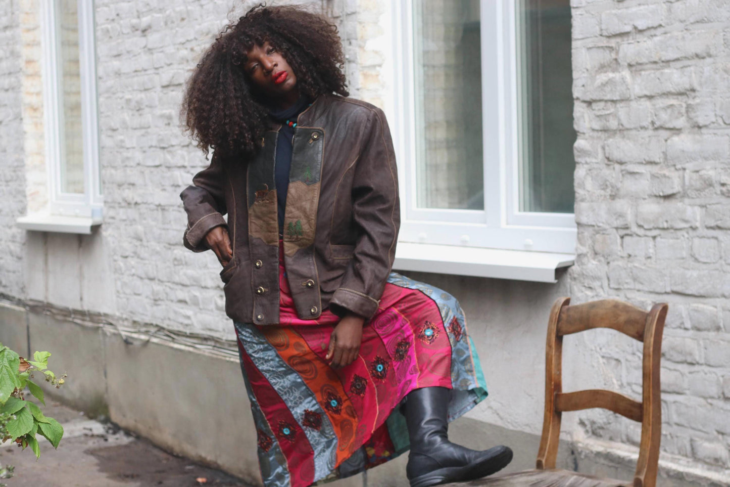 Vintage Silk Paneled Midi Skirt| 90s Boho Handcrafted Colorful Patchwork Skirt