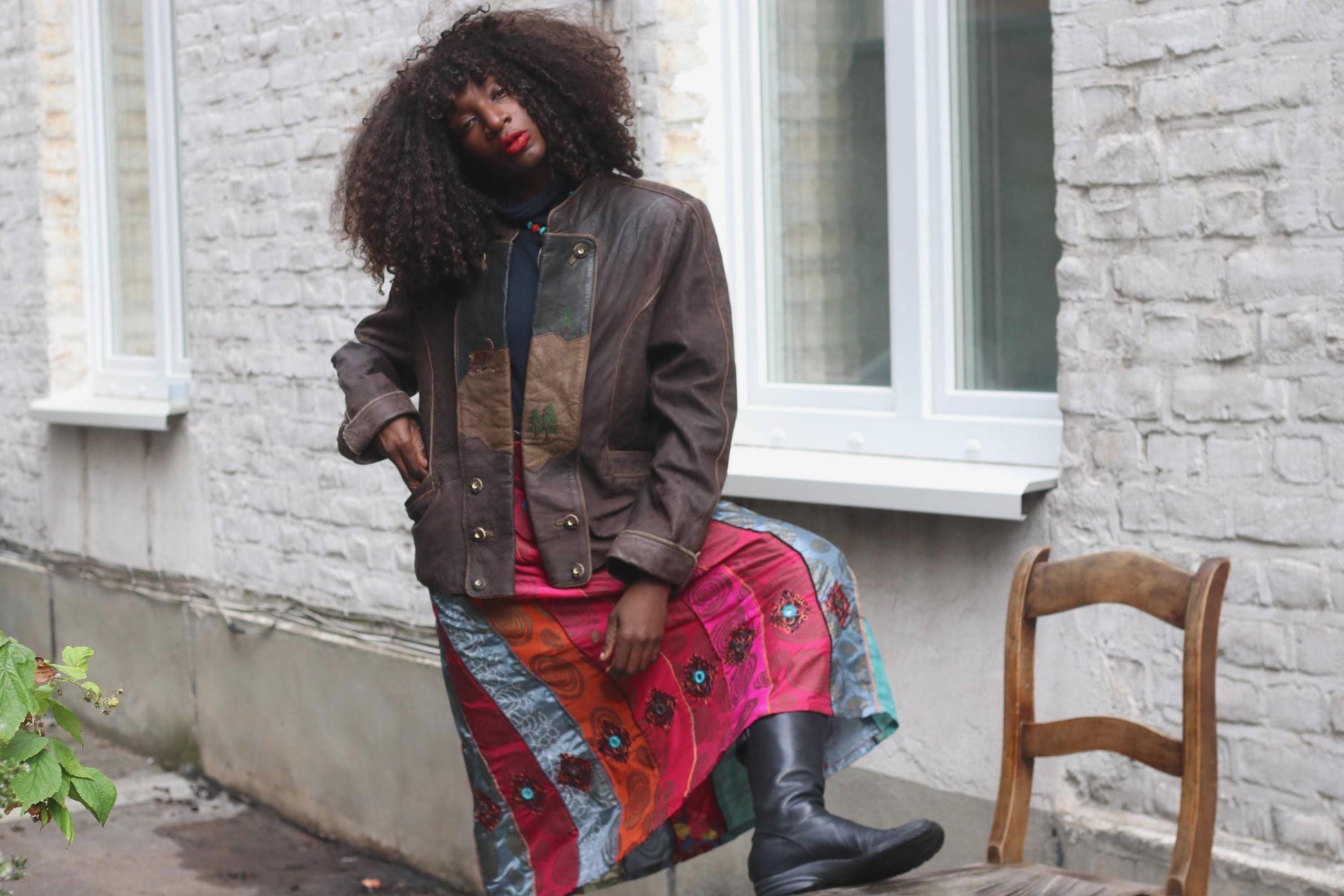 Vintage Silk Paneled Midi Skirt| 90s Boho Handcrafted Colorful Patchwork Skirt