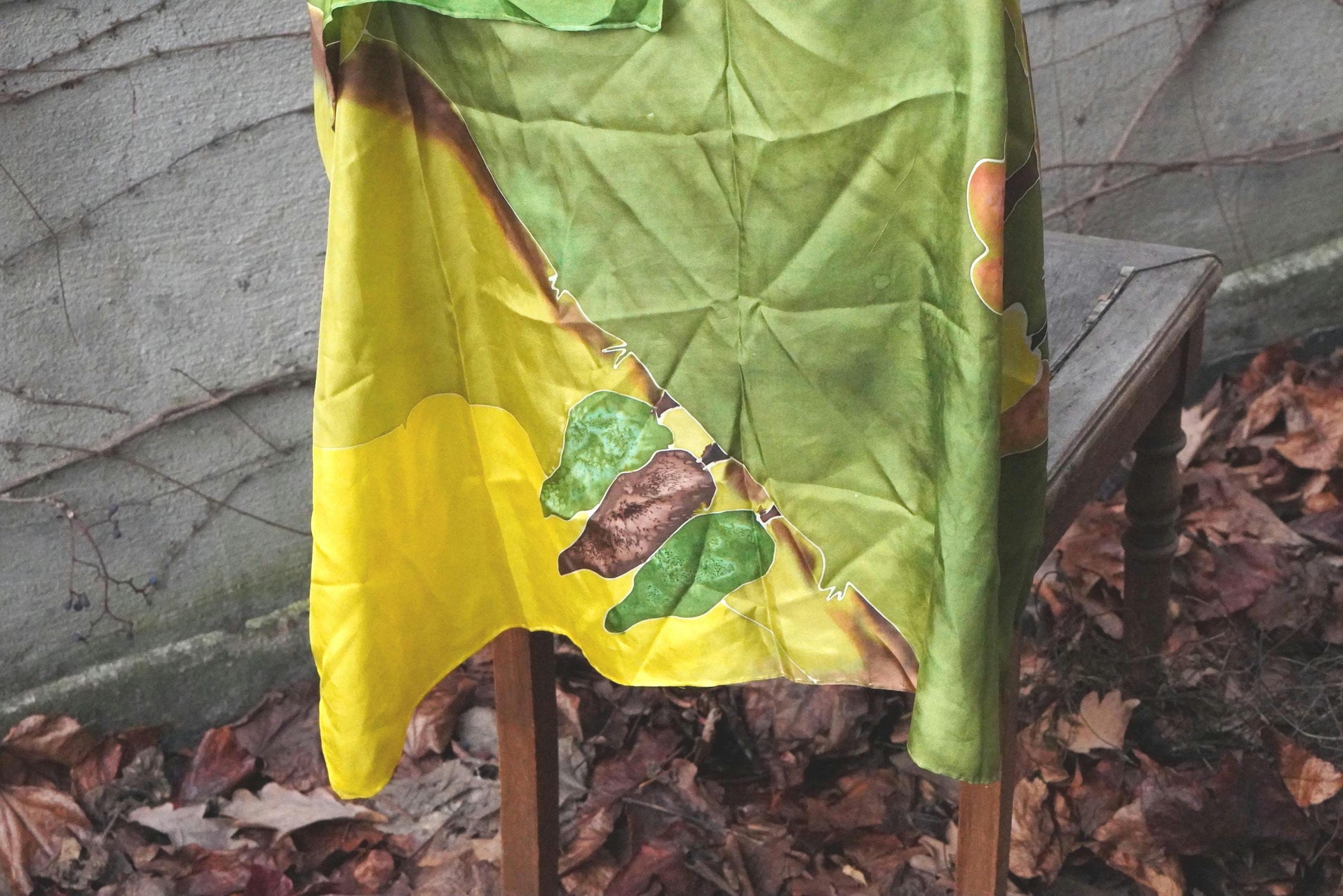 Vintage Silk Scarf Celestial Moon Sun Stars Print 100% Pure Silk Yellow Red