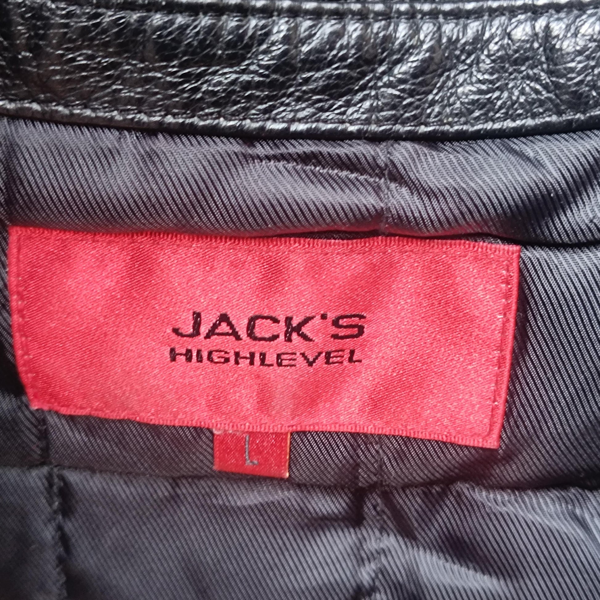 Vintage Jack's Highlevel Black Leather Jacket | Unisex Oversized 90s Pigskin Bomber L