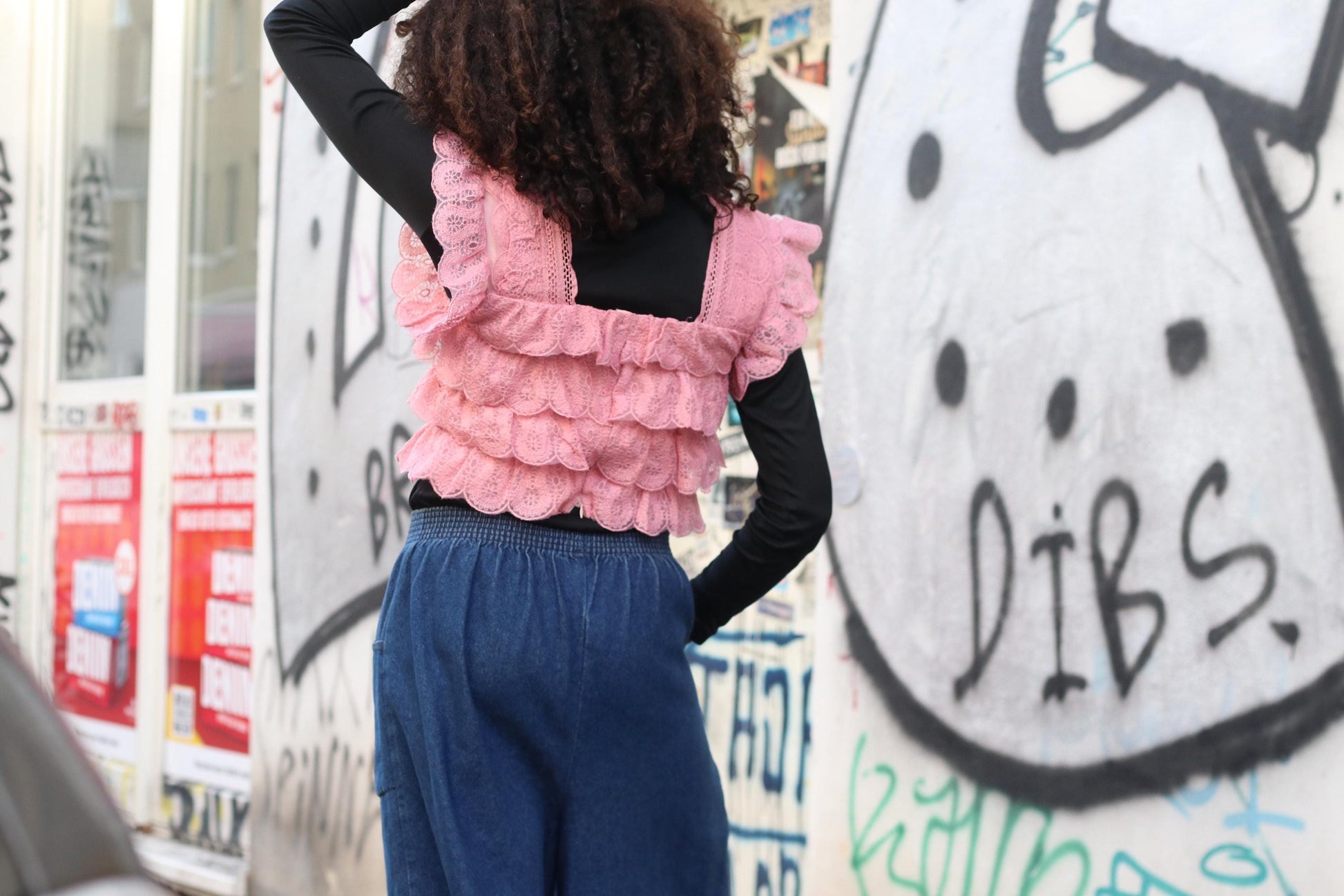 Vintage Pink Lace Ruffle Top| Coquette Layering Cami Pastel Romantic S