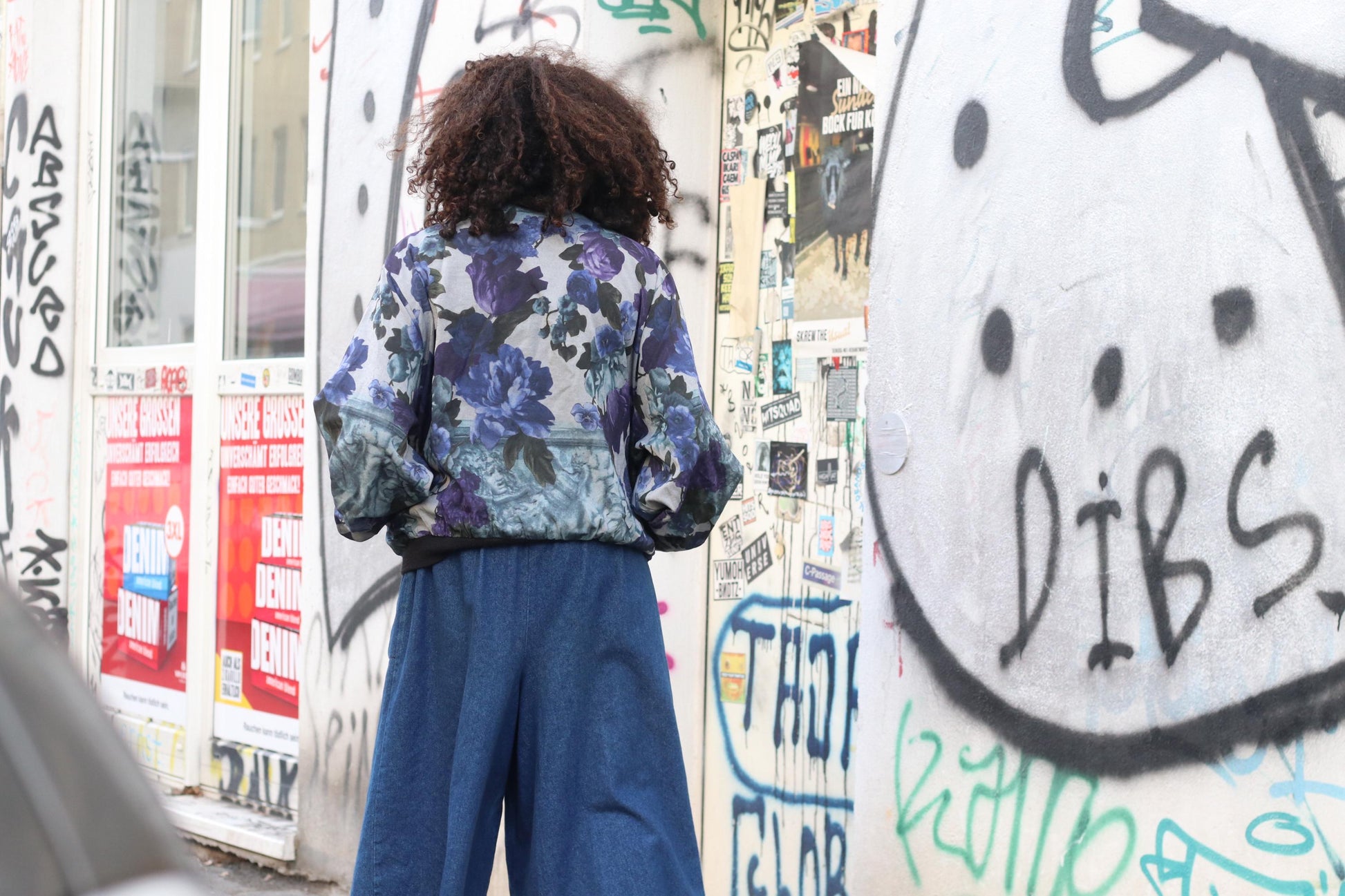 Y2K Floral Print Bomber Jacket| Size S