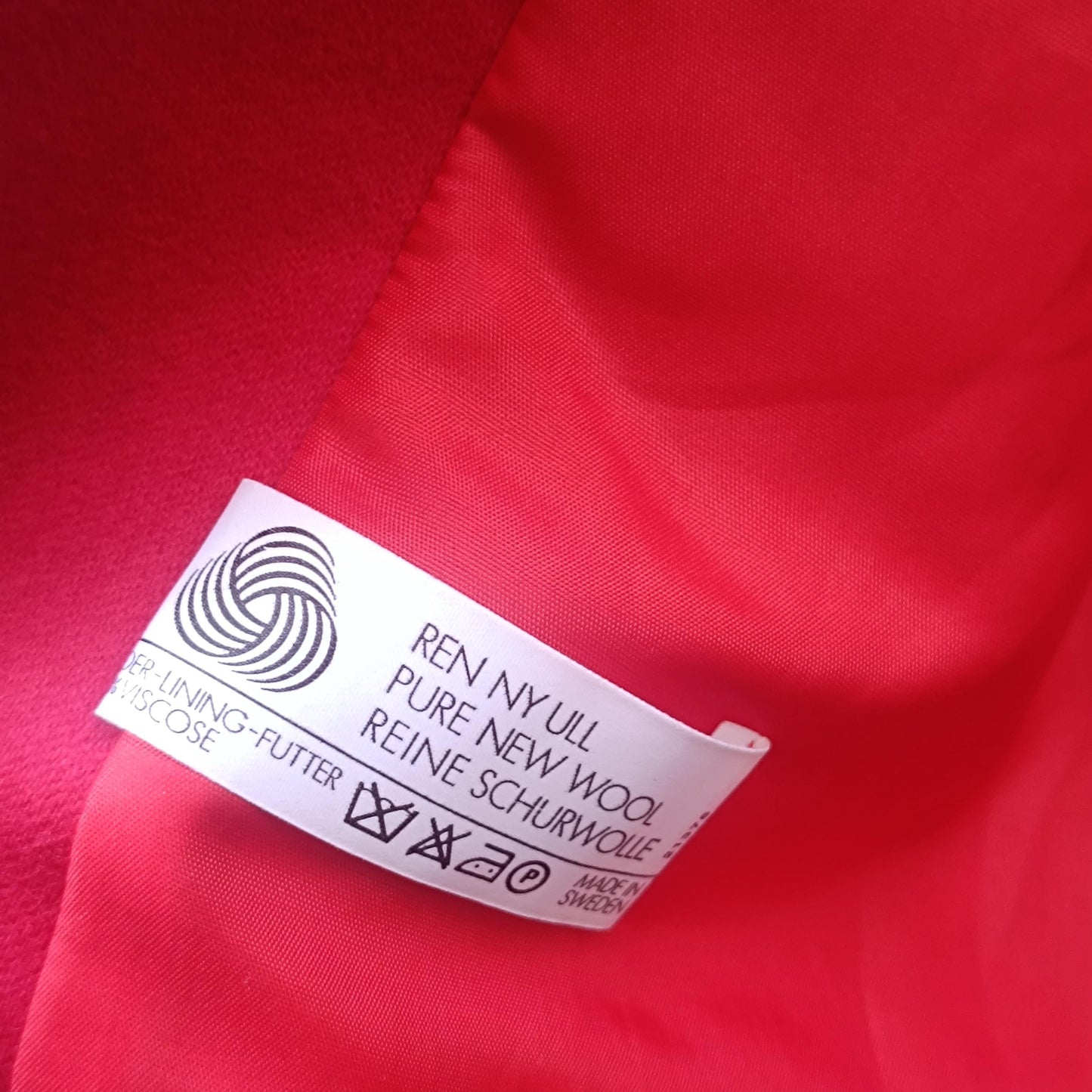 Vintage Red Wool Coat Norham of Sweden|Oversized Longline Minimalist Winter Wrap