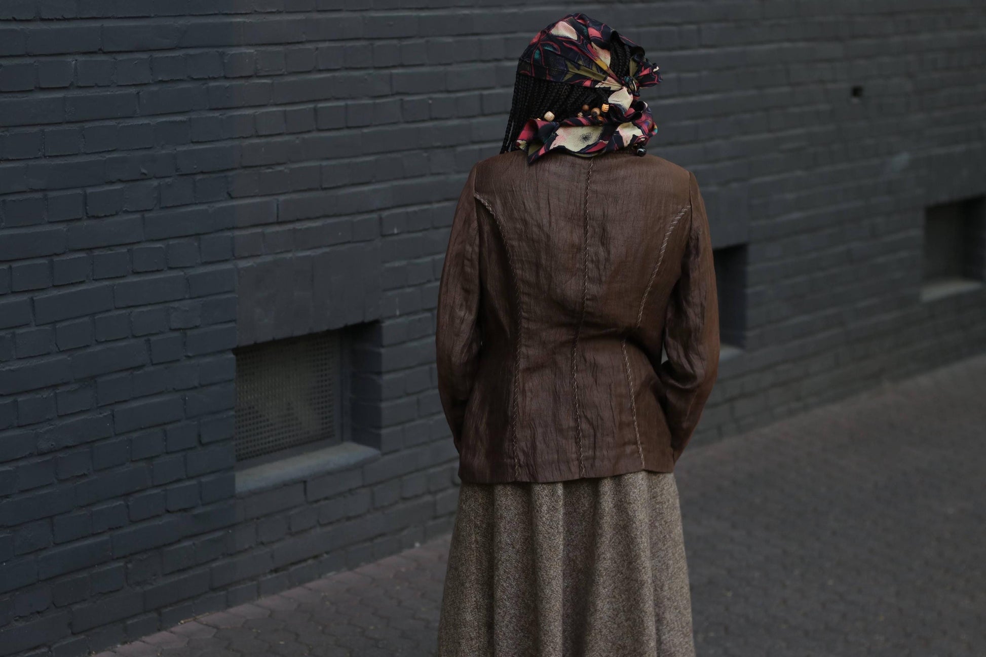 Vintage BiBA linen blend Brown Blazer