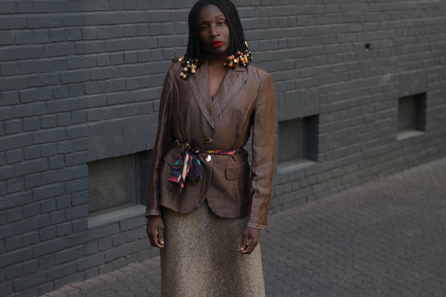 Vintage BiBA linen blend Brown Blazer