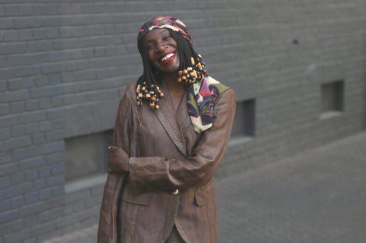 Vintage BiBA linen blend Brown Blazer