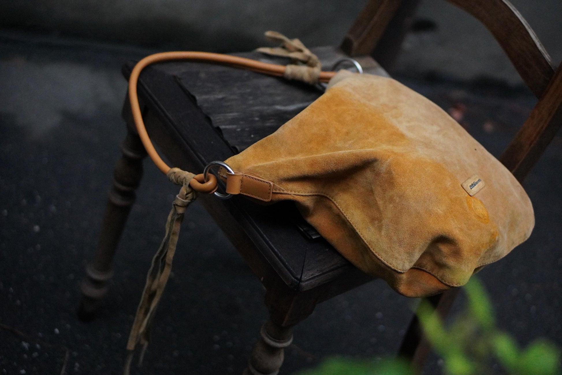 5th Avenue Suede Hobo Bag| Vintage Camel Tan Leather Strap Fringed Bohemian Purse