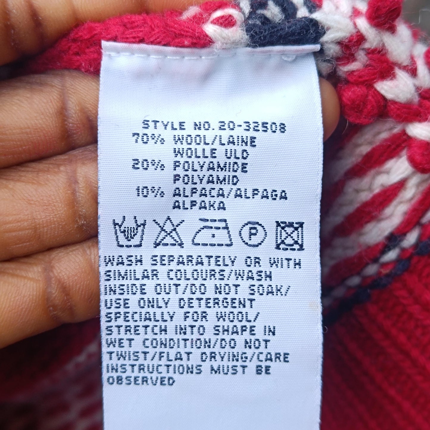 Vintage Nautical Anchor Sweater Red White Oversized Knit Pullover Quarter Zip XL