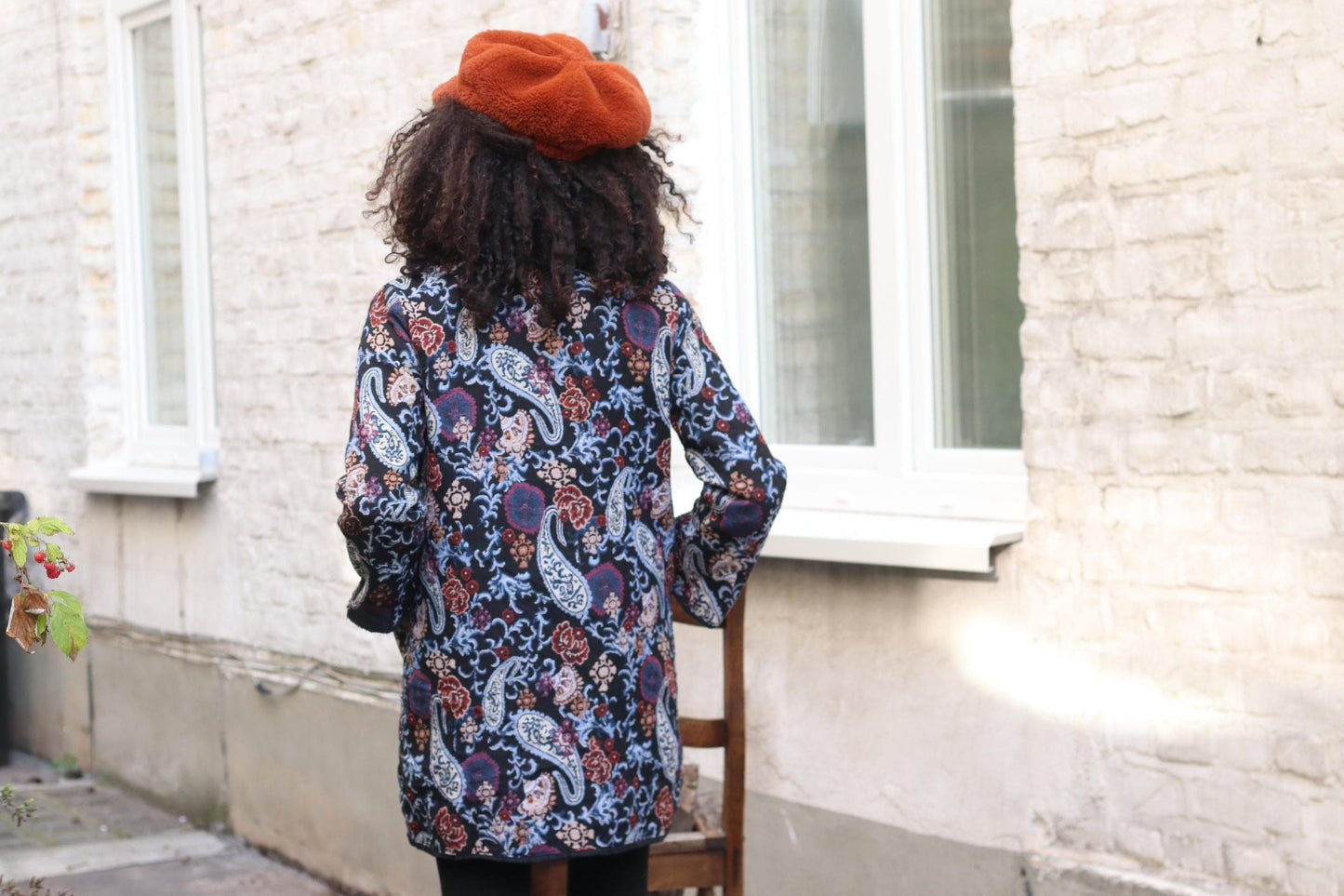 Vintage Paisley Floral Print Duster| Cotton Boho Coat| 80s Longline Lightweight Jacket