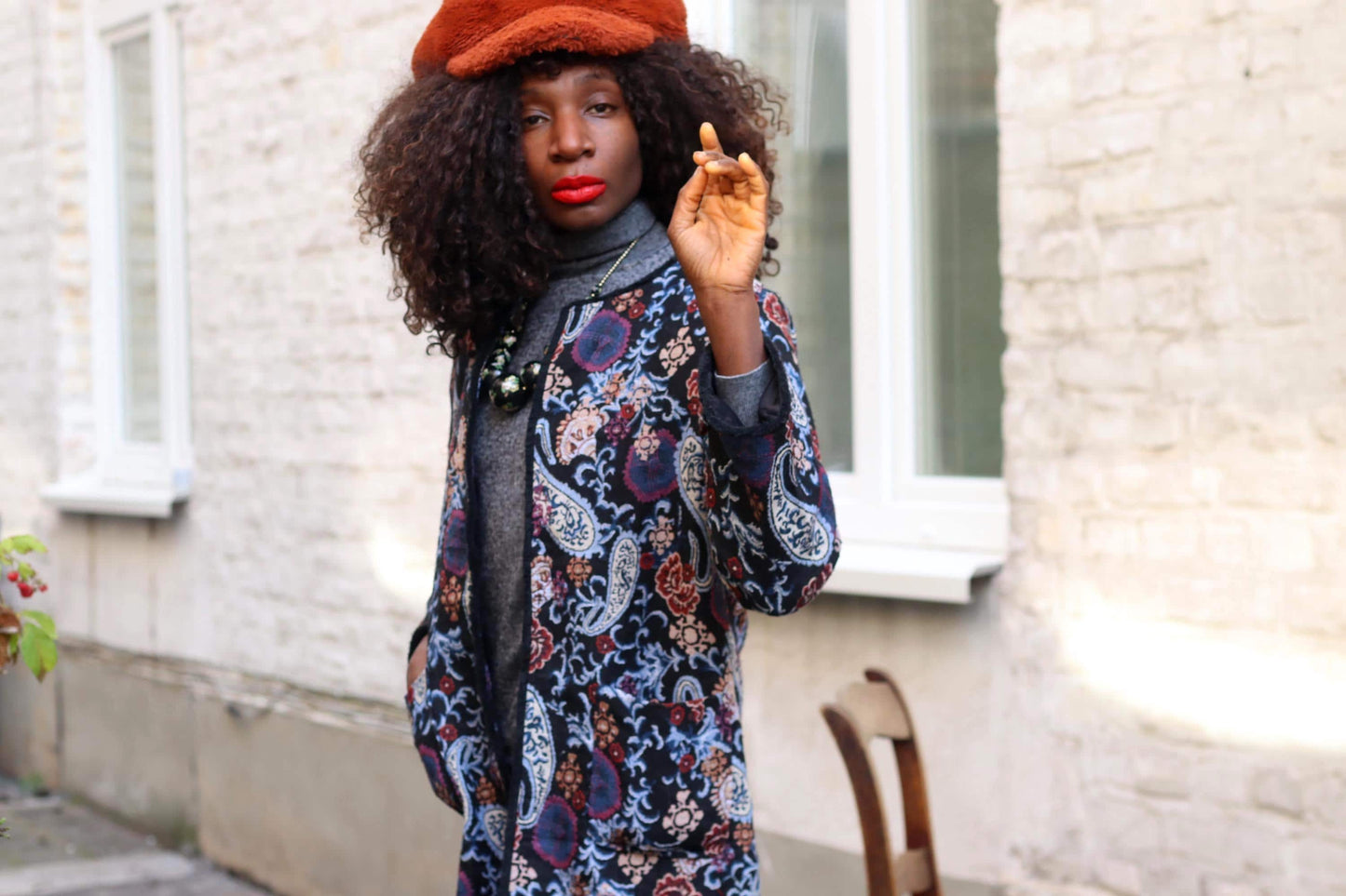 Vintage Paisley Floral Print Duster| Cotton Boho Coat| 80s Longline Lightweight Jacket