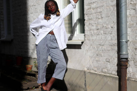 Vintage Lauren Ralph Lauren Gingham Pants Navy Blue White Check US Size 10 Cotton