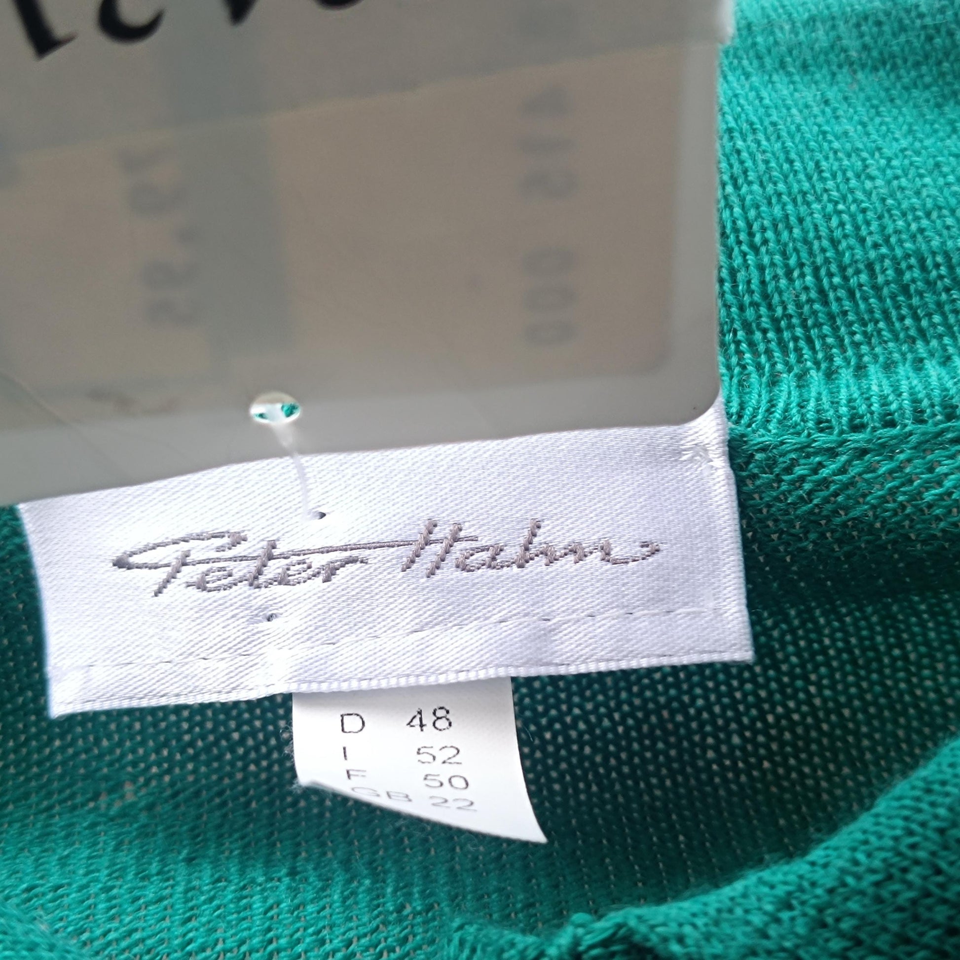 Vintage Deadstock Green Virgin Wool Cotton Polo Knit Cardigan Size M-L