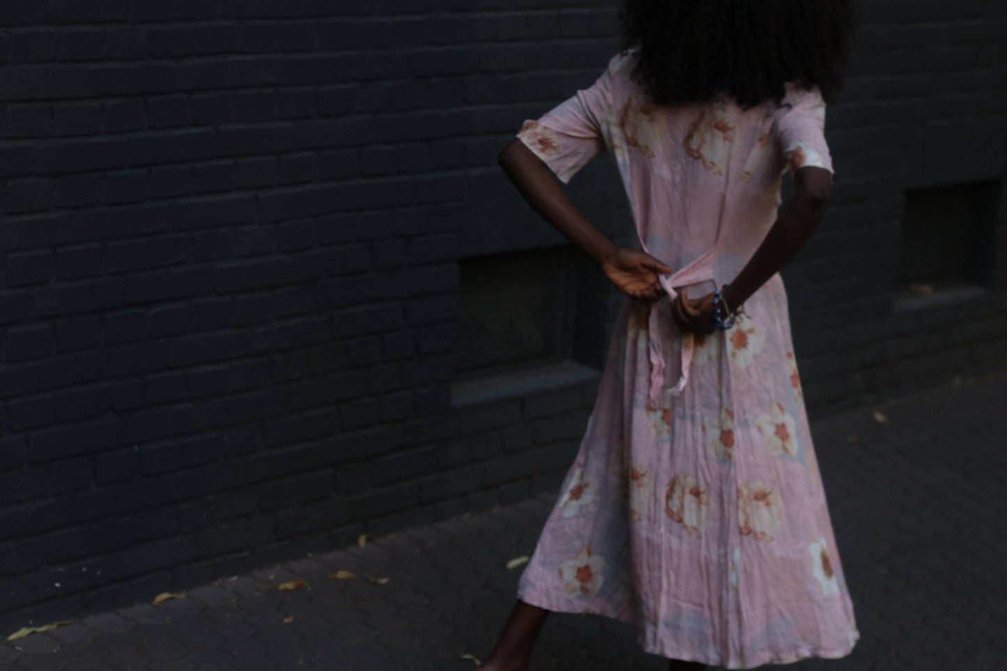 90s Floral Rayon Tea Dress Pink Midi Button Down Summer Gown Grunge Fairycore M
