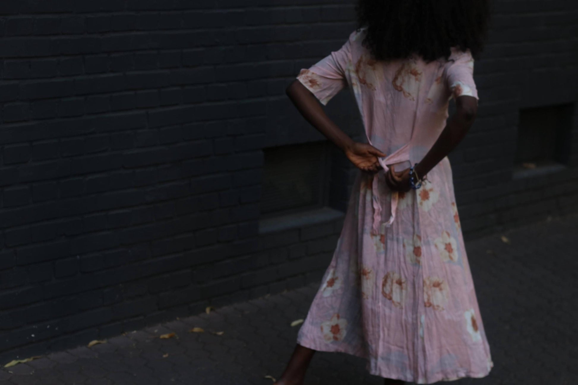 90s Floral Rayon Tea Dress Pink Midi Button Down Summer Gown Grunge Fairycore M