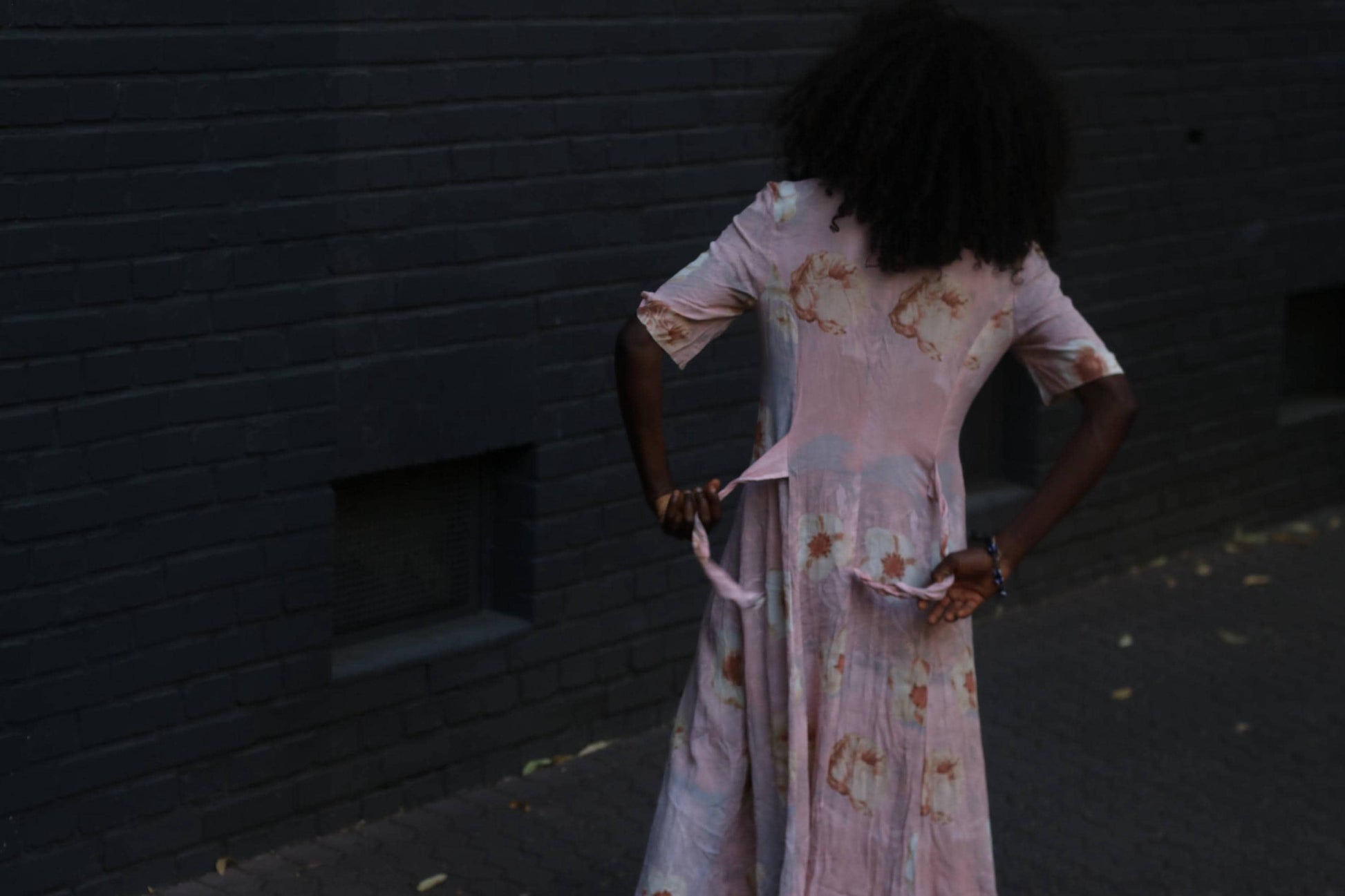 90s Floral Rayon Tea Dress Pink Midi Button Down Summer Gown Grunge Fairycore M
