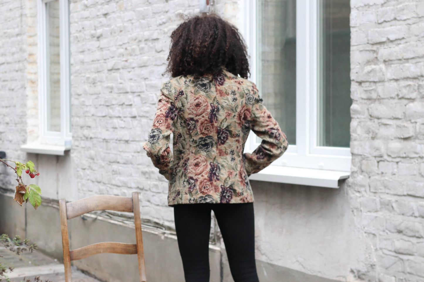 Vintage BiBA Floral Blazer Jacket | Textured Tapestry Style | Tailored Fit